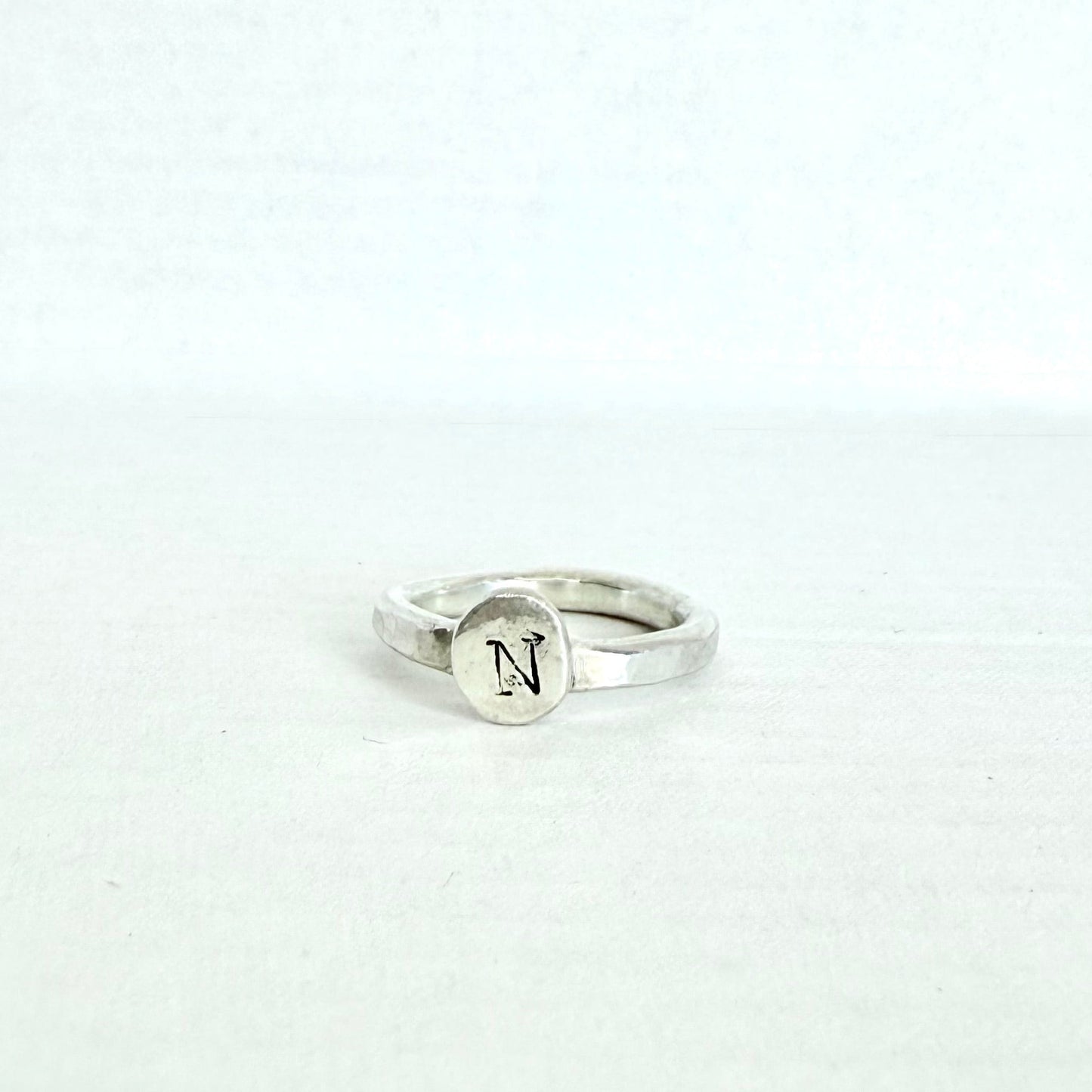custom initial sterling silver ring