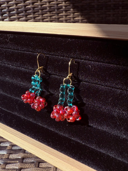 Beaded Cherry Earrings