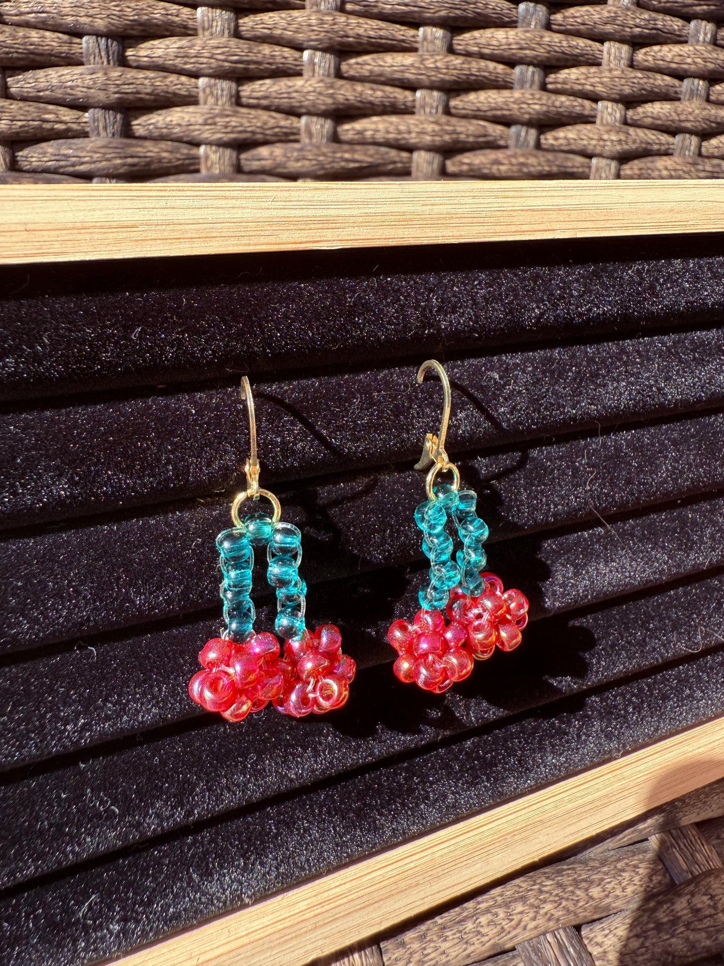 Beaded Cherry Earrings