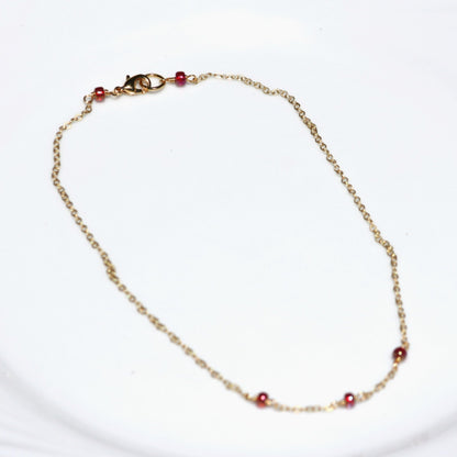 Cherry Cove Necklace with Ruby Red Seed Beads