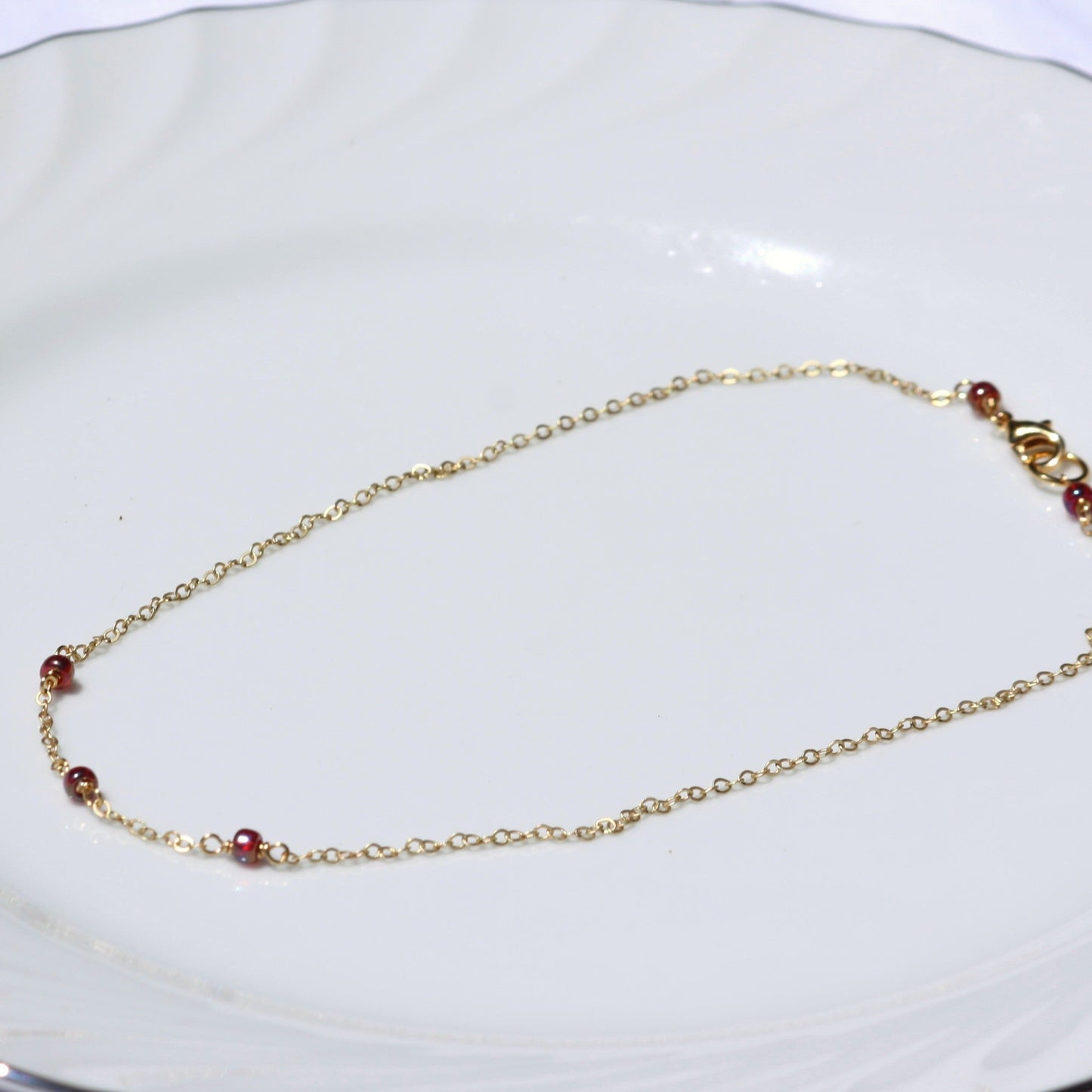 Cherry Cove Necklace with Ruby Red Seed Beads