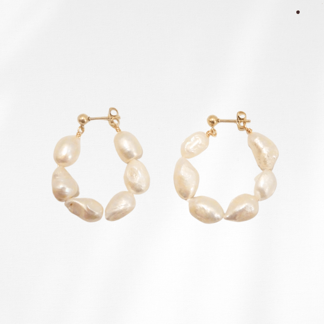 big pearl hoop earrings 