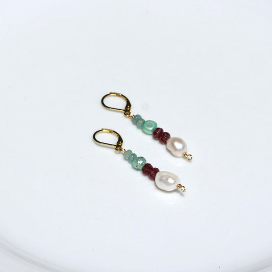 Handmade dangle earrings with leverback finding.