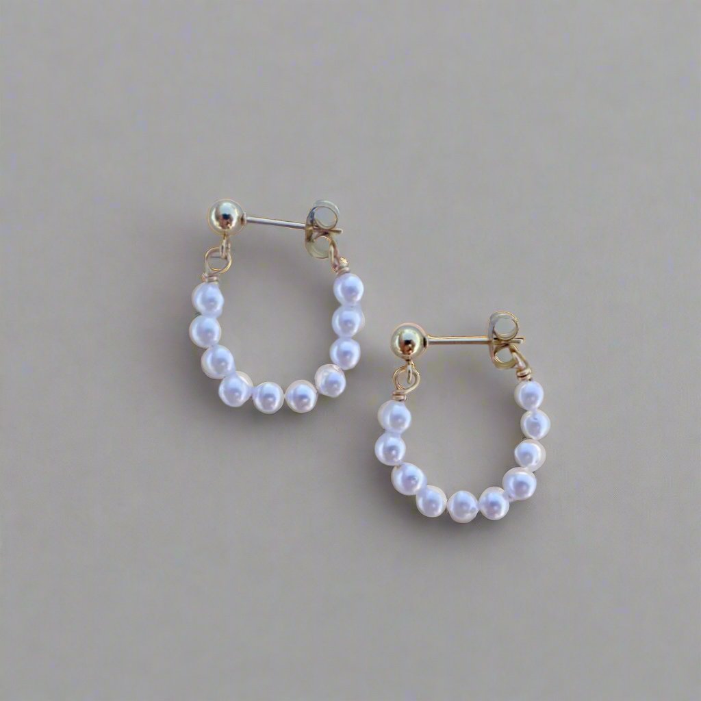 small pearl hoop earrings